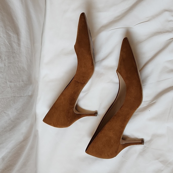 Charles by Charles David Camel Suede Kitten Heel sz 9m - Picture 5 of 6